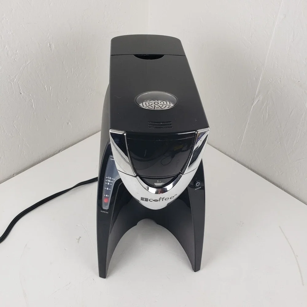 iCoffee SpinBrew Single Serve Coffee Maker RSS100-EXP Black Chrome Pod Brewer